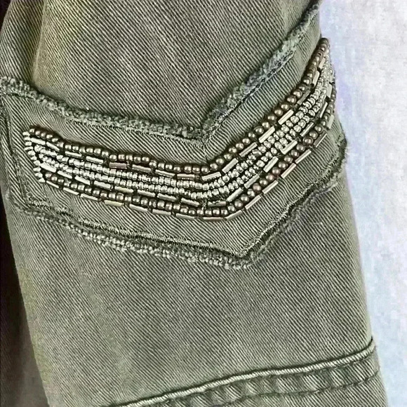 Bass Utility Jacket Women's Size Small Green Beading Detail Adjustable Features - Picture 6 of 13